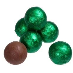 Foiled Milk Chocolate Balls - Green: 2LB Bag
