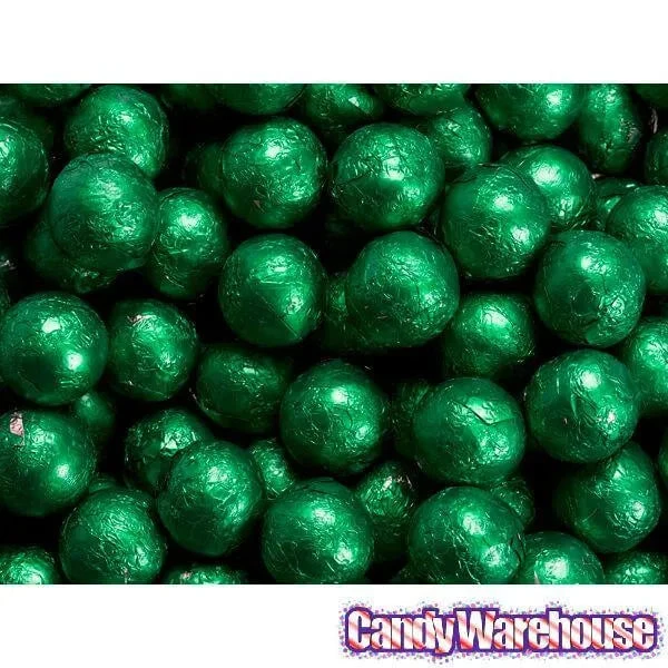 Foiled Milk Chocolate Balls - Green: 2LB Bag - Image 2