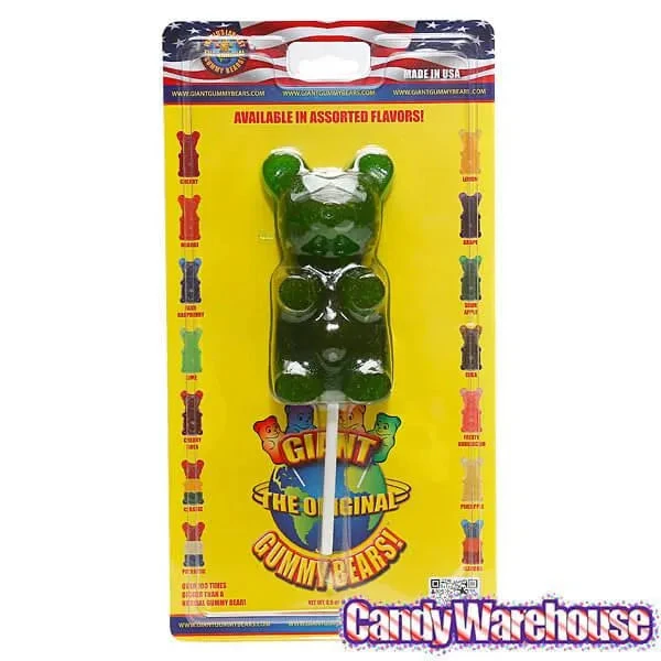 Giant Gummy Bear On A Stick - Sour Apple - Image 4
