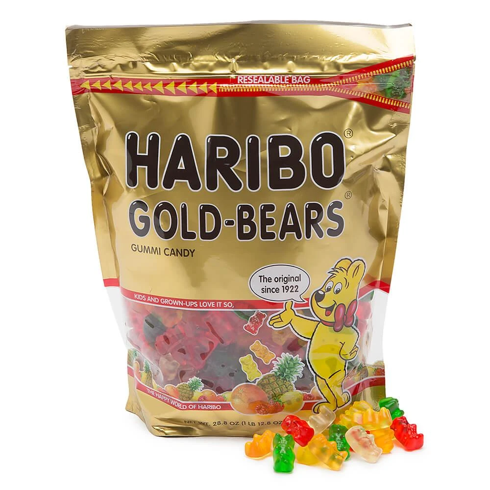 Haribo Gold-Bears Gummy Bears Candy: 1.8LB Bag