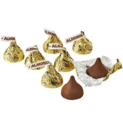 Hershey's Kisses Gold Foiled Milk Chocolate With Almonds Candy: 400-Piece Bag