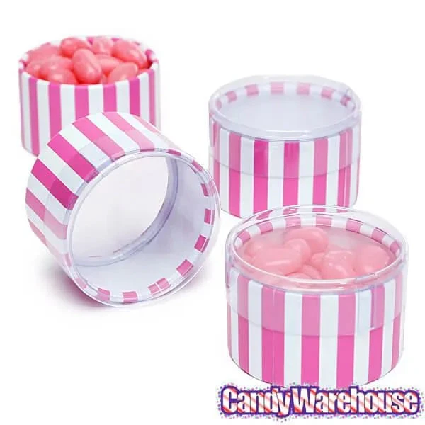 Hot Pink Plastic Cylinder Favor Boxes - 3-Ounce: 6-Piece Set - Image 2