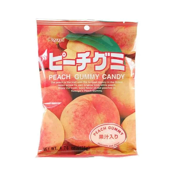 Kasugai Peach Gummy Candy: 24-Piece Bag - Image 2