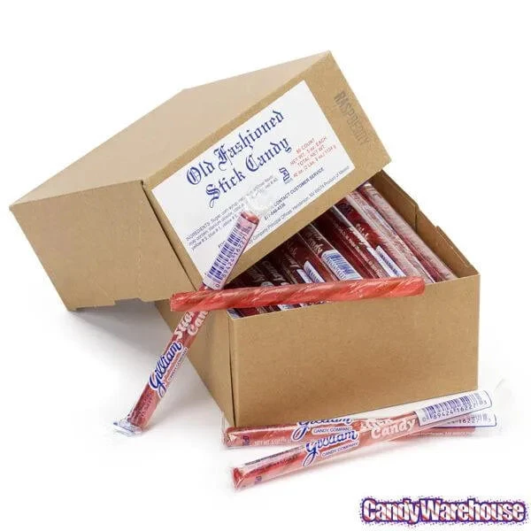 Old Fashioned Hard Candy Sticks - Raspberry: 80-Piece Box - Image 4