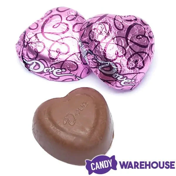 Pink Foiled Dove Milk Chocolate Hearts: 35-Piece Bag - Image 2