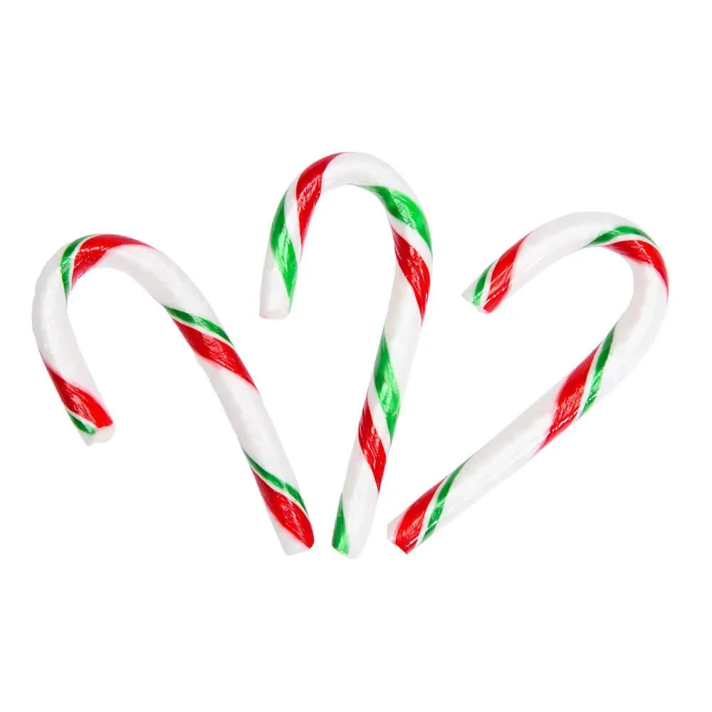 Red, White, And Green Peppermint Mini Candy Canes: 200-Piece Tub