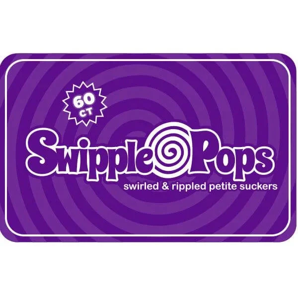 Swipple Pops Petite Swirl Ripple Lollipops - Purple Grape: 60-Piece Tub - Image 3
