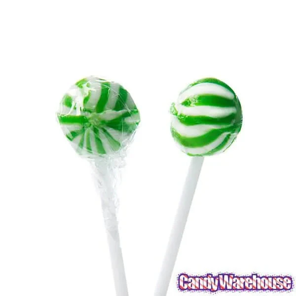 YumJunkie Sassy Spheres Lime Green Striped Ball Lollipops - Petite: 400-Piece Bag - Image 4